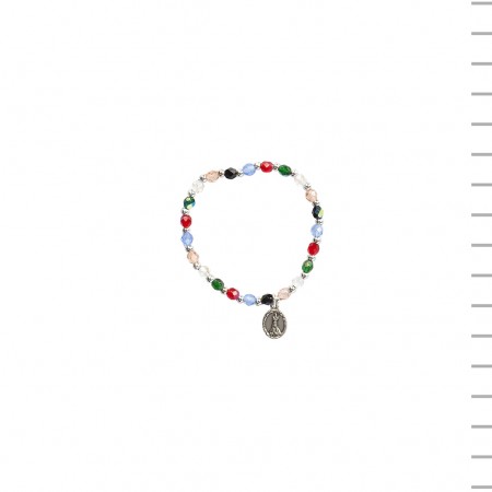 Pulseira de Criança Conta Colorida com Medalha