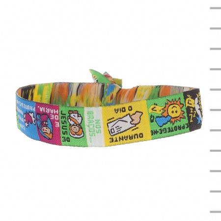 Pulseira de Tecido com Motivos Religiosos Pulseira de Tecido com Motivos Religiosos