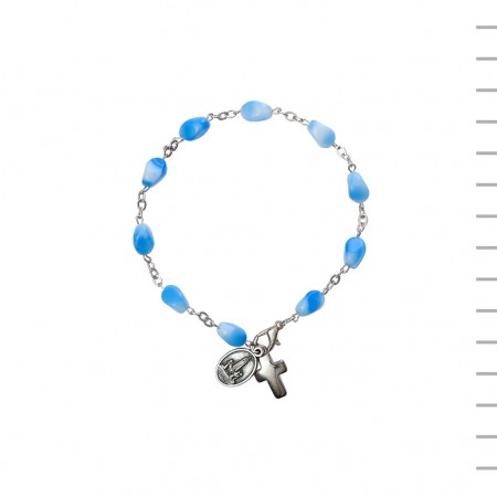 Pulseira Dezena Conta com Cruz e Medalha Pulseira Dezena Conta com Cruz e Medalha