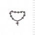 Pulseira Hematite C/ Medalha de Fátima e Cruz