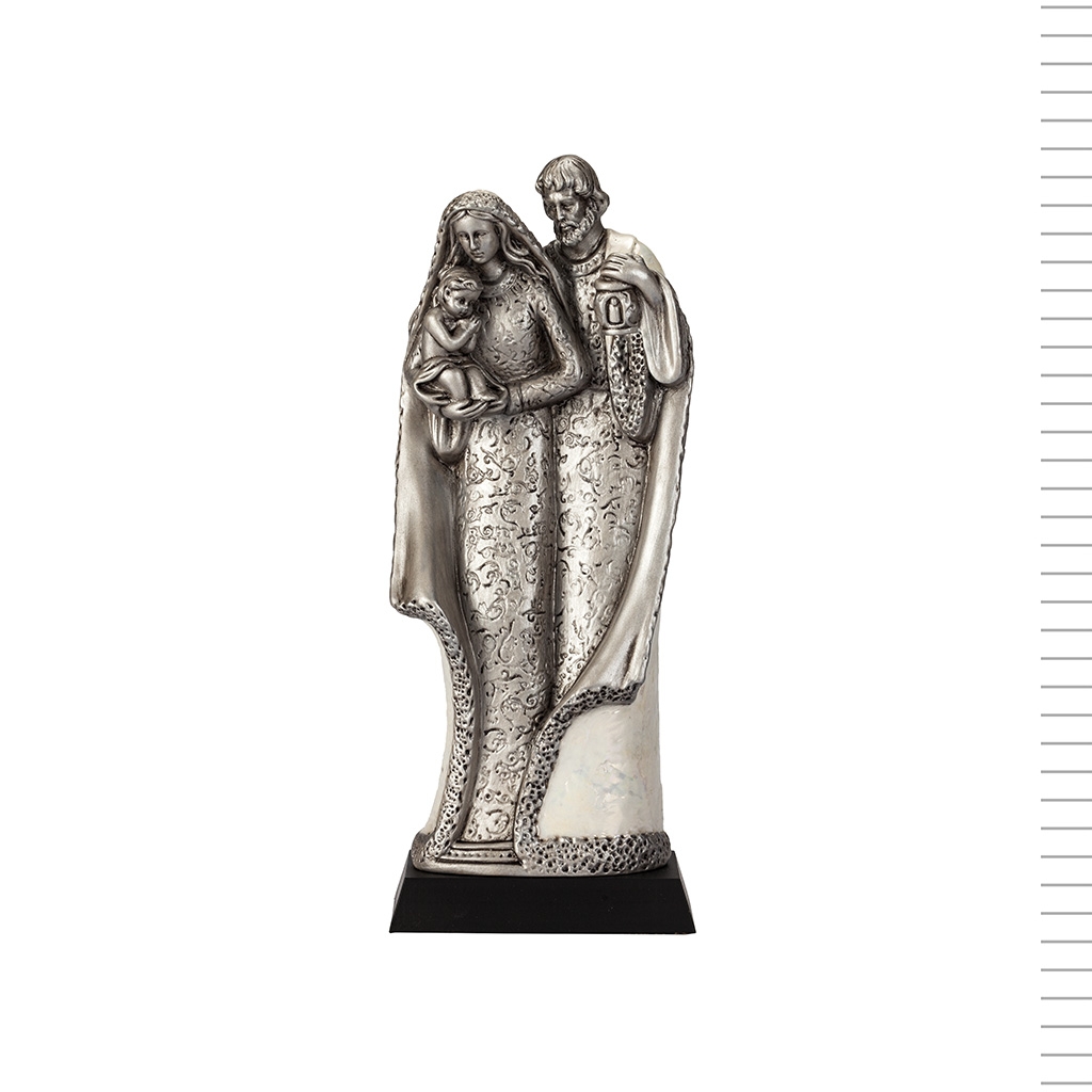 Sagrada Família Estilizada Prateada 27 cm