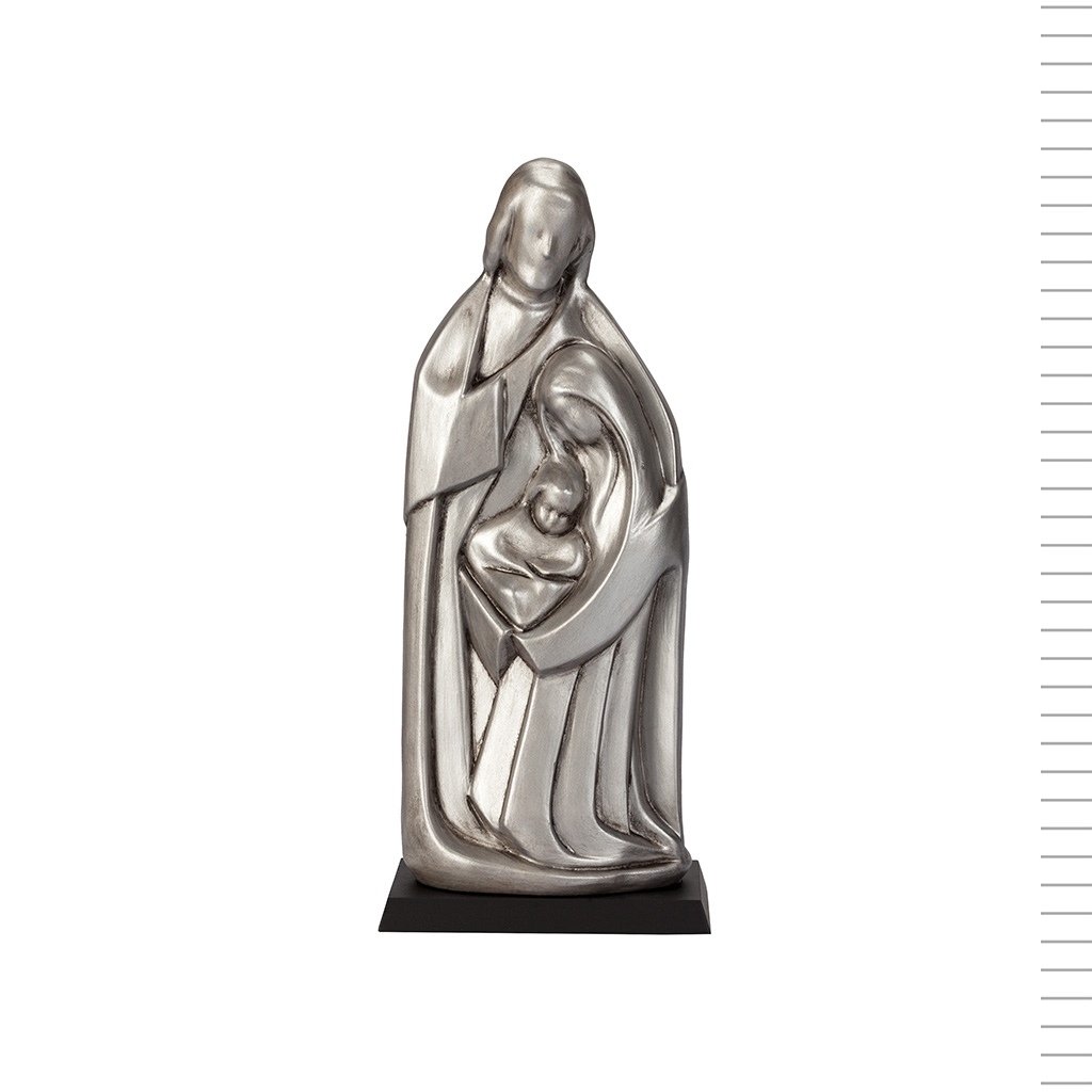 Sagrada Família Estilizada Prateada 28 cm