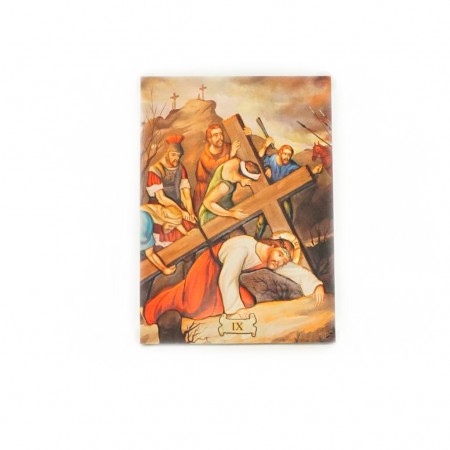 Tela C/ Via Sacra Colorida 15 Estações 18x26cm Tela C/ Via Sacra Colorida 15 Estações 18x26cm