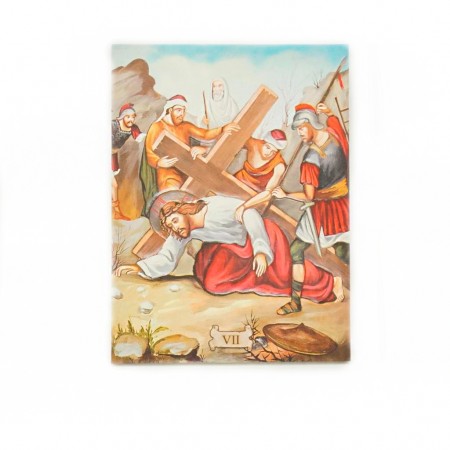 Tela C/ Via Sacra Colorida 15 Estações 30x40cm