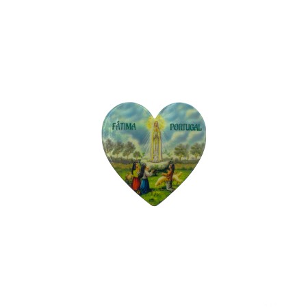 Íman Poliresina Coração C/ Aparição de Fátima KN6075