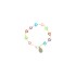 Pulseira Dezena Cordão C/ Corações Coloridos e Fátima