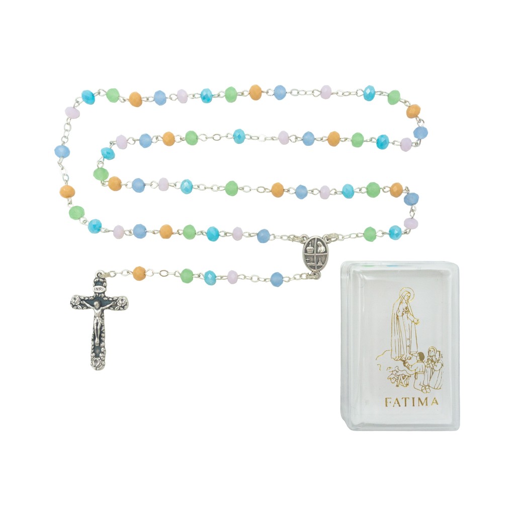 Terço Multicolor de Cristal C/ Caixa