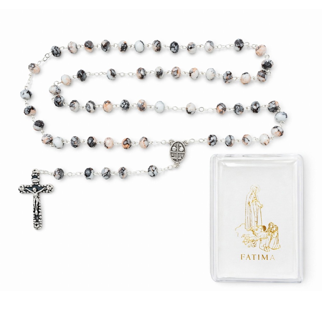 Terço de Fátima Cristal Div. Cores C/ Cx