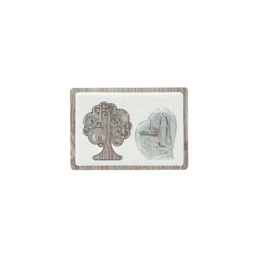 Placa C/ Coração Bilaminado + Arv. Vida 16.5x11.5cm