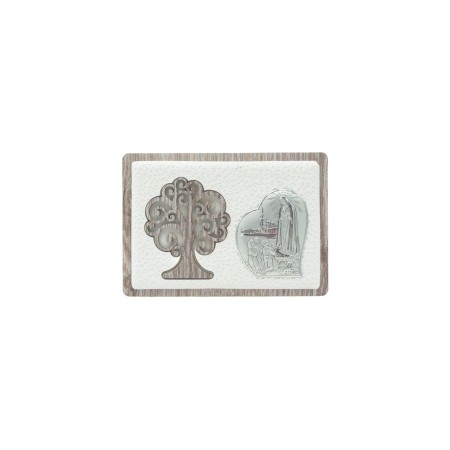 Placa C/ Coração Bilaminado + Arv. Vida 16.5x11.5cm