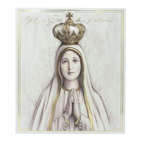 Placa C/ Nª Sr.ª de Fátima Coroada C/ Brilho 33x38cm