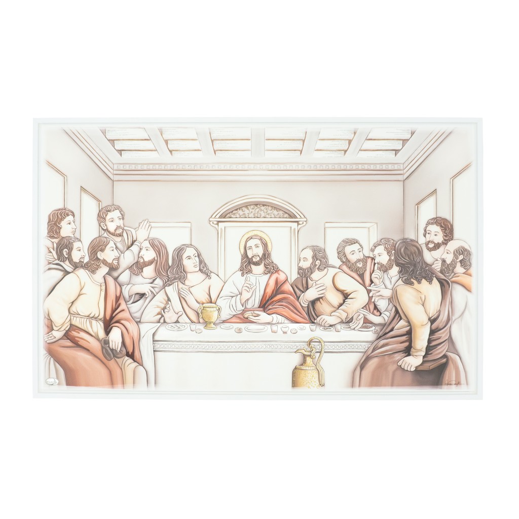 Quadro C/ Última Ceia Colorida 64x40cm