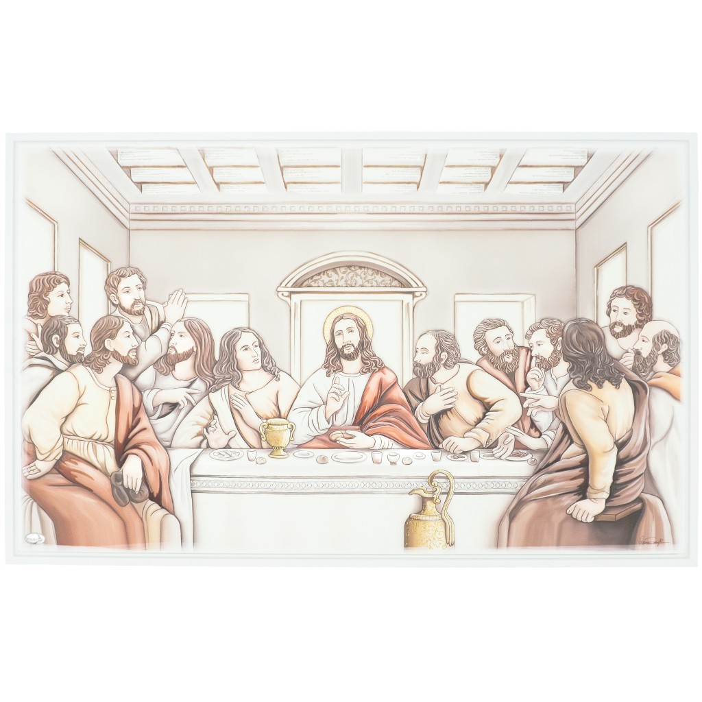 Quadro C/ Última Ceia Colorida 79x50cm