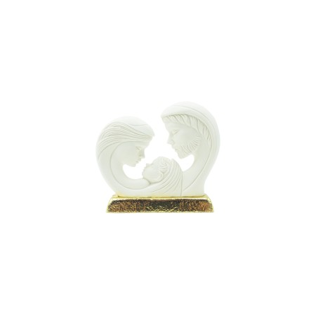 Sagrada Família Branca C/ Base Dourada 8cm
