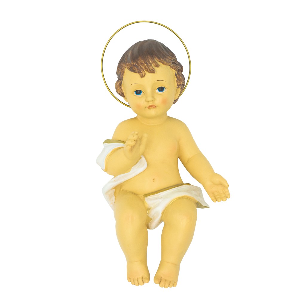 Menino Jesus Mãos Erguidas Pintado à Mão 34cm