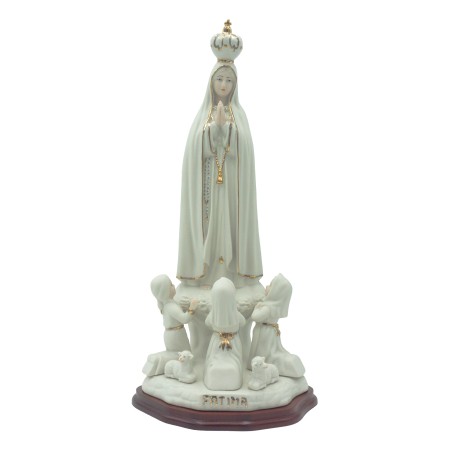 Aparição de Fátima Porcelana C/ Base 37cm Aparição de Fátima Porcelana C/ Base 37cm