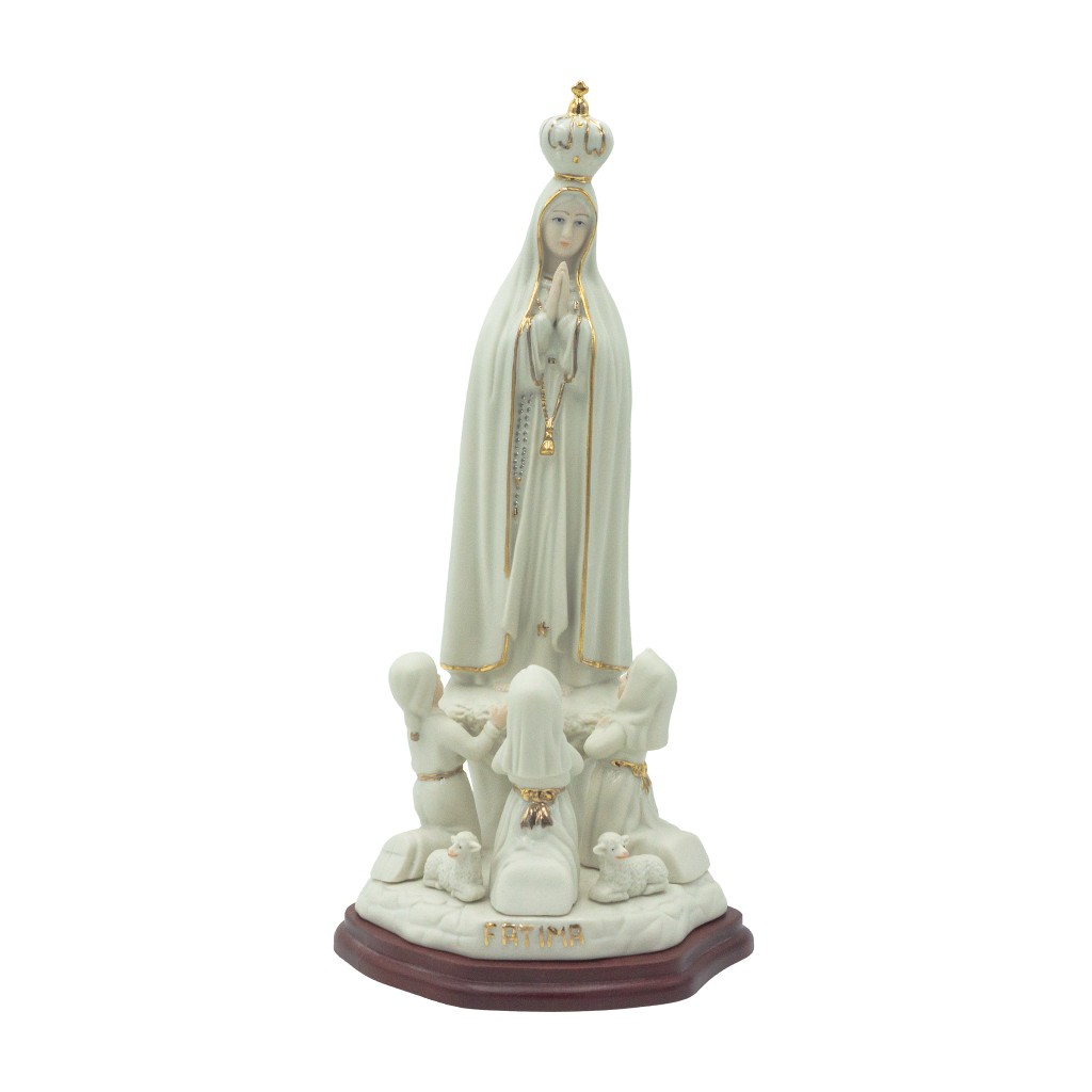 Aparição de Fátima Porcelana C/ Base 32cm