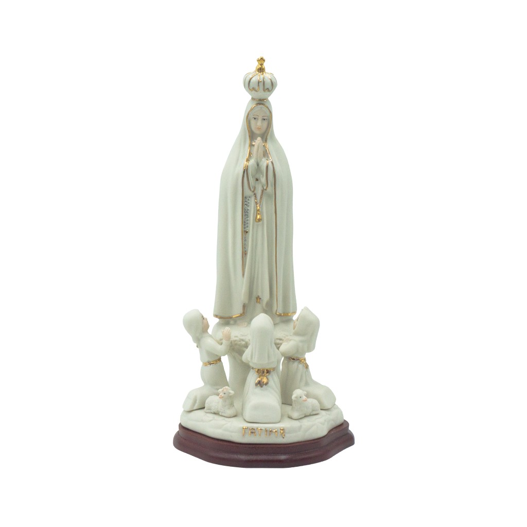 Aparição de Fátima Porcelana C/ Base 27cm