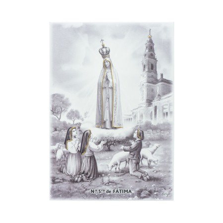 Quadro/ Placa C/ Aparição e Santuário P/B 23x33cm Quadro/ Placa C/ Aparição e Santuário P/B 23x33cm