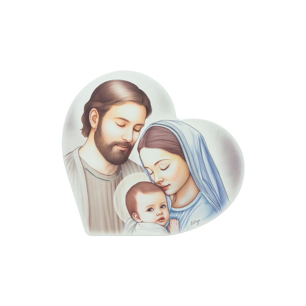 Coração C/ Sagrada Família 28x25.5cm
