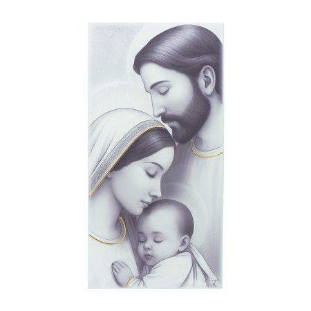 Quadro Sagrada Família P/B 24x47.5cm