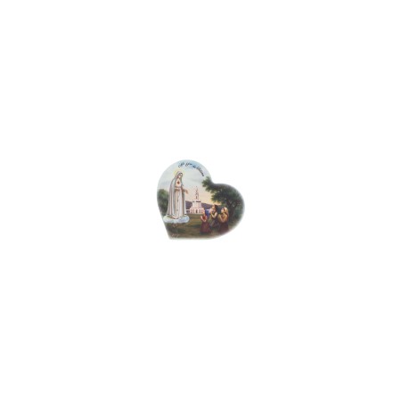 Placa Coração C/ Aparição de Fátima 8x7.5cm