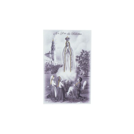 Quadro/ Placa C/ Aparição de Fátima 11x17cm Quadro/ Placa C/ Aparição de Fátima 11x17cm