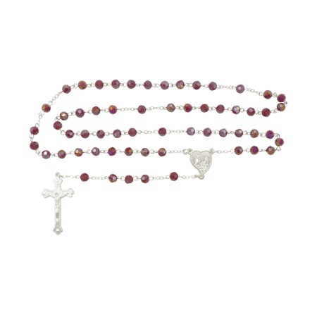 Terço Conta de Cristal Div. Cores Cadeado Prateado Terço Conta de Cristal Div. Cores Cadeado Prateado