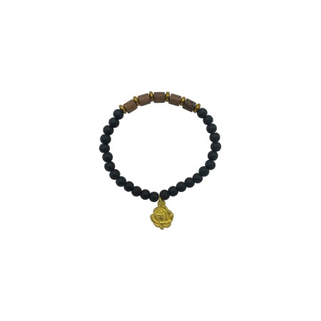 Pulseira de Fátima Madeira e Metal