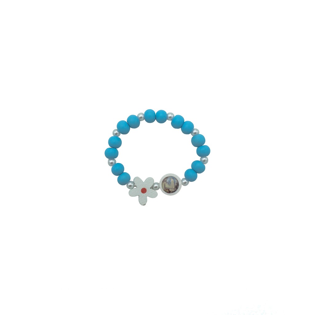 Pulseira Madeira de Criança C/ Fátima Div. Cores 
