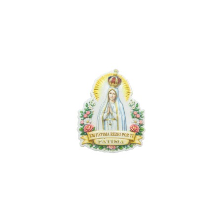 Íman Poliresina Fátima Coroada C/ Flores