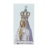 Placa C/ Fátima Coroada Col. C/ Fio Prateado 16x32cm
