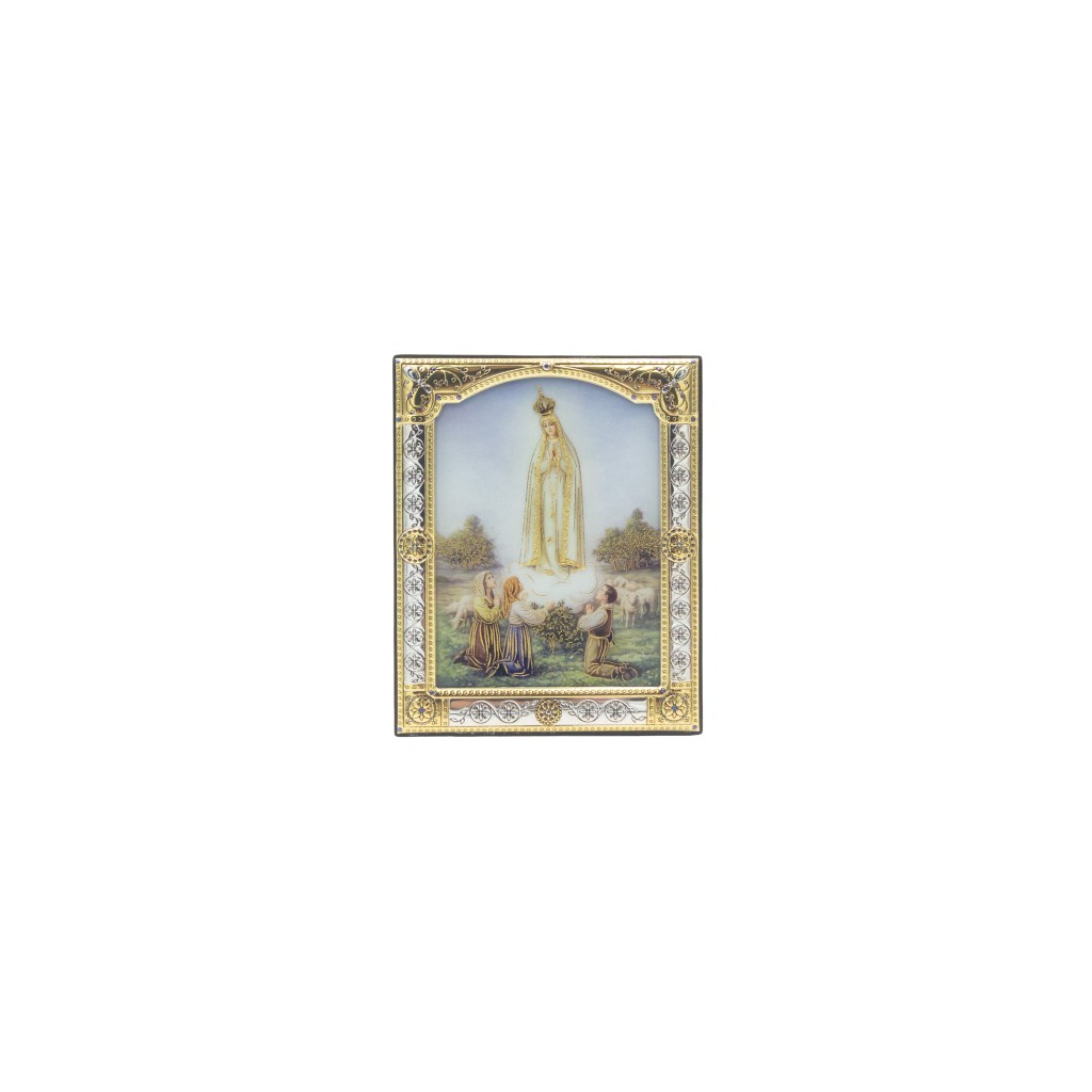 Placa C/ Moldura Bilaminada C/ Ap. Fátima Col. 9x13cm