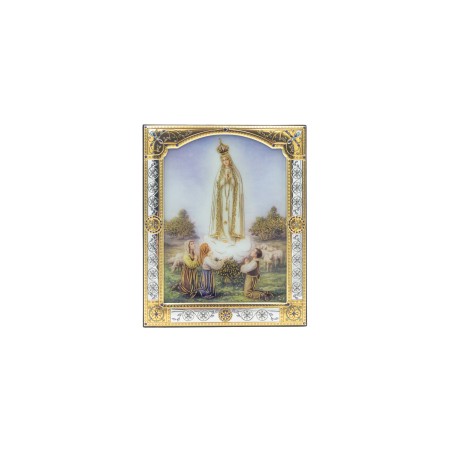 Placa C/ Moldura Bilaminada C/ Ap. Fátima Col. 13x18cm