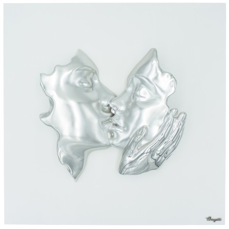 Quadro Beijo Argentado 50x50cm