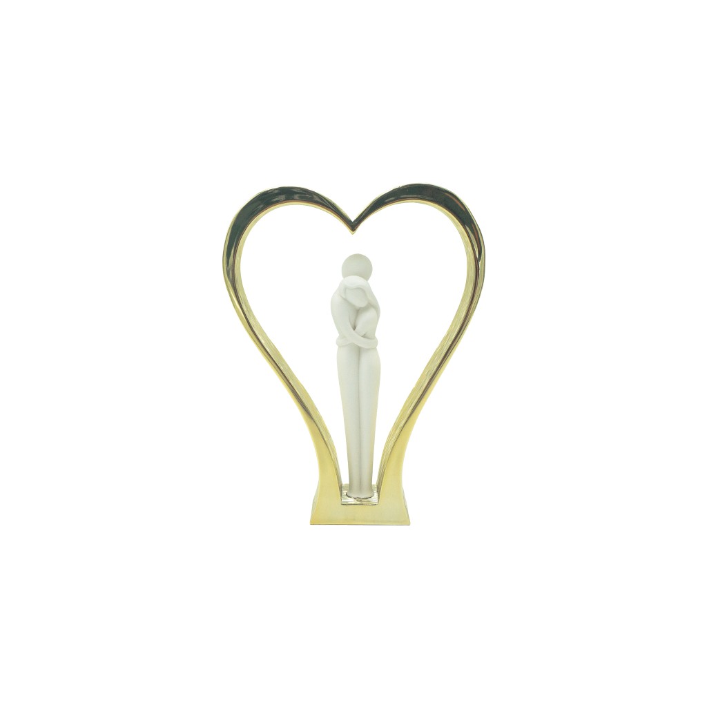 Coração Dourado C/ Casal 18cm