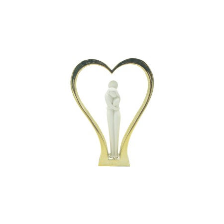 Coração Dourado C/ Casal 18cm