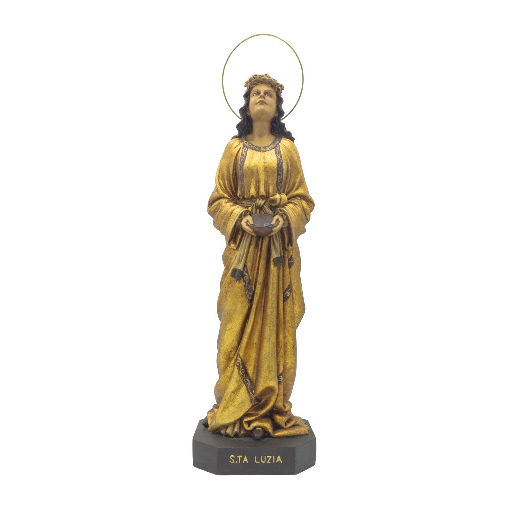 Santa Luzia Ouro e Marfim 60cm