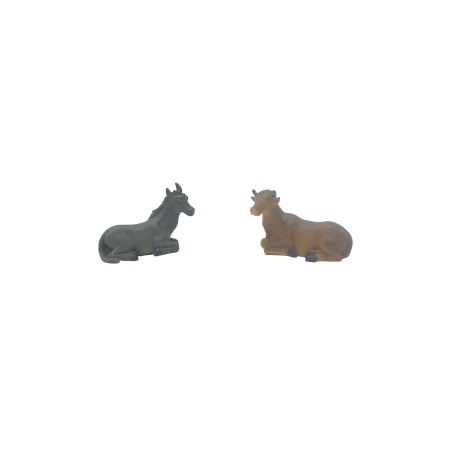 Conjunto de Animais Burro + Vaca 7x5cm