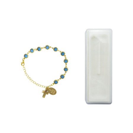 Pulseira Dezena de Fátima Dour. Div. Cores C/ Cx.