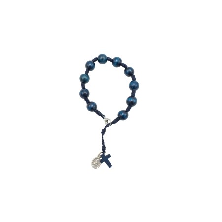 Pulseira Dezena Madeira Conta Azul/Castanho Pulseira Dezena Madeira Conta Azul/Castanho