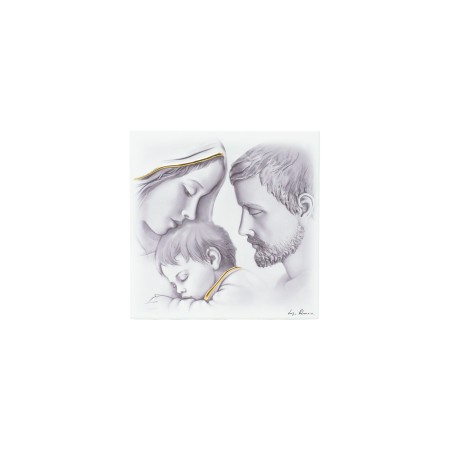 Quadro/ Placa C/ Sagrada Família P/B 18x18cm Quadro/ Placa C/ Sagrada Família P/B 18x18cm