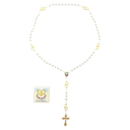 Terço do Matrimónio Dourado Conta Pérola Terço do Matrimónio Dourado Conta Pérola