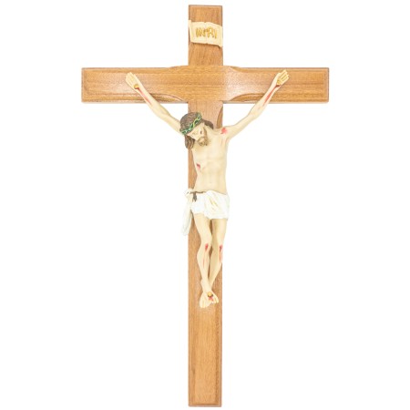 Crucifixo C/ Cruz de Madeira 60x37cm Crucifixo C/ Cruz de Madeira 60x37cm
