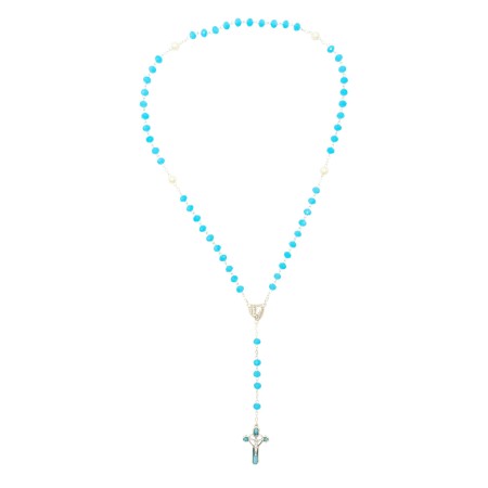 Terço Conta Cristal Pass. Fátima Div. Cores Cx.