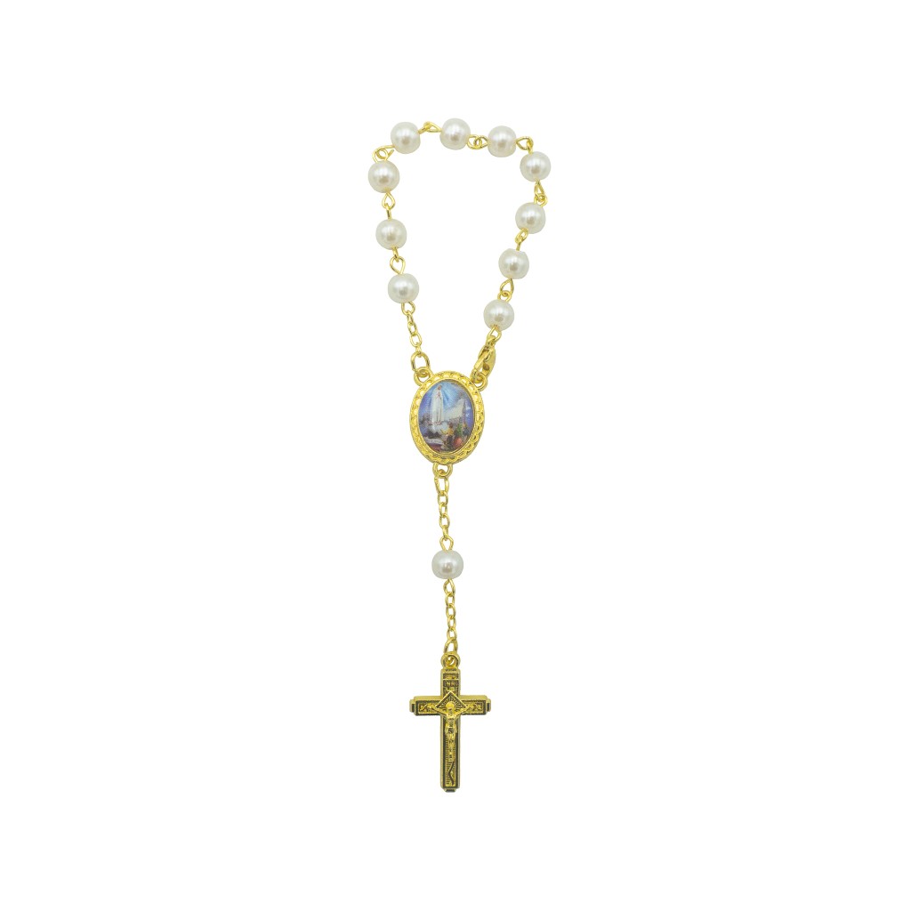 Dezena Metal Dourado Conta Pérola C/ Mosquetão