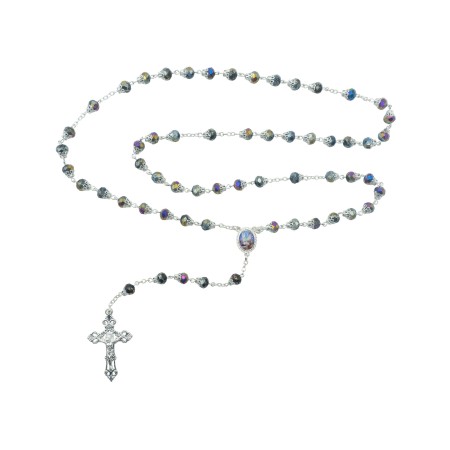 Terço de Fátima Conta Cristal Preto Terço de Fátima Conta Cristal Preto