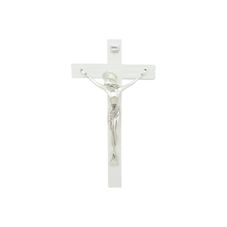 Crucifixo Branco C/ Cristo Bilaminado 23cm Crucifixo Branco C/ Cristo Bilaminado 23cm
