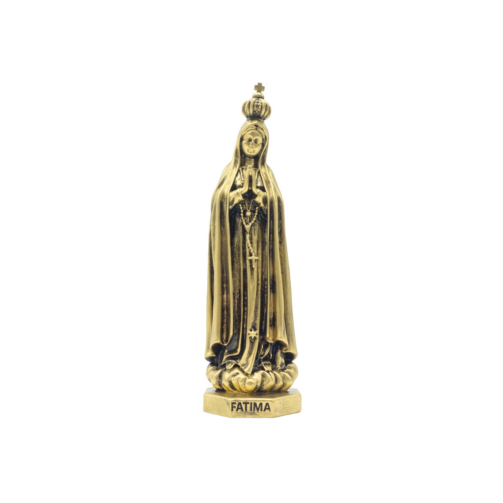 N.ª Sra de Fátima Coroada Dourada 20cm