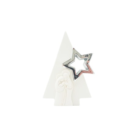 Presépio Árvore C/ S. Família C/ Estrela Pr 13.5cm